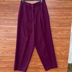 COPY - Spiegel Womens Heathered Black plum purple wide Leg Cuffed Trouser Pants…